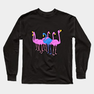 Blue Flamingo Long Sleeve T-Shirt